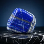 Lápis-lazúli azul profundo com veios dourados de pirita